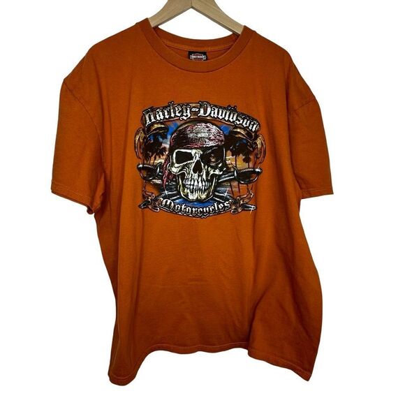 HARLEY-DAVIDSON Motorcycles Orange Orlando FL Tshirt Men’s Size 2XL - Picture 1 of 12